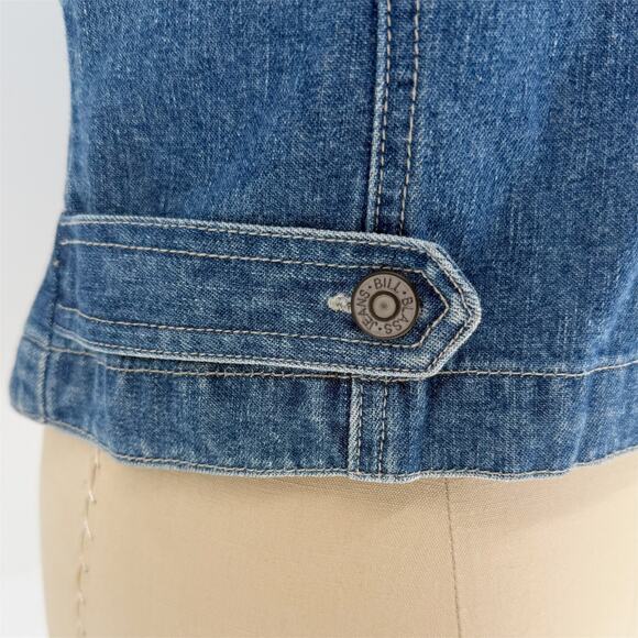 Vintage 90s Bill Blass Jeans Velvet Collar Denim Vest Womens size Medium - Picture 8 of 12